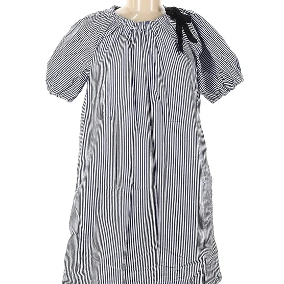 Elegant Black and White Striped Mini Dress - Picture 1 of 9